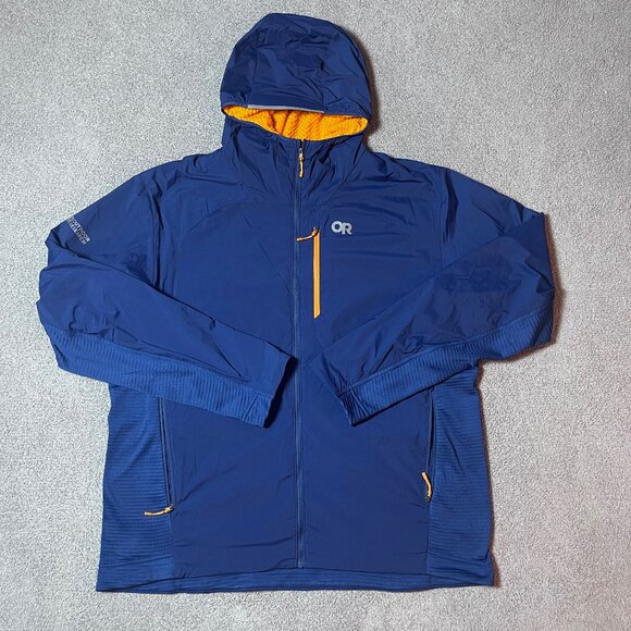 Outdoor Research Deviator Hoodie Jacket Blue Full Zip Hooded Hiking Men's XXL - Picture 2 of 7